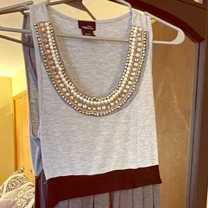 Medium gray cotton dress.